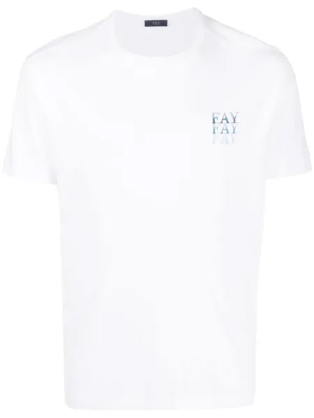 Fay футболка с логотипом, белый