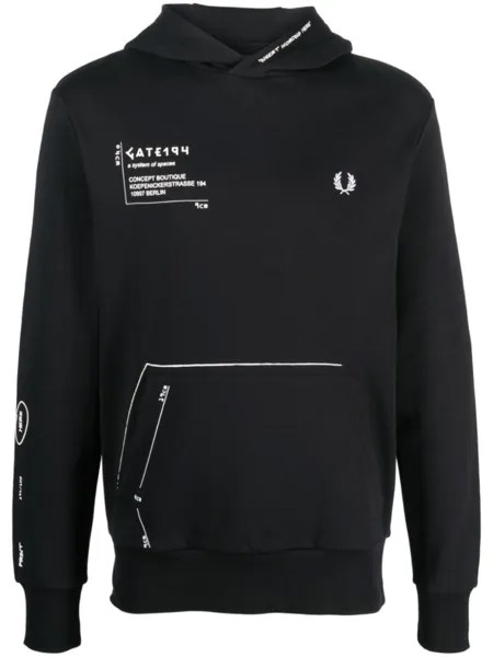 Fred Perry худи с принтом из коллаборации с Gate194, черный