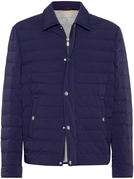 Brunello Cucinelli стеганая куртка-рубашка, синий