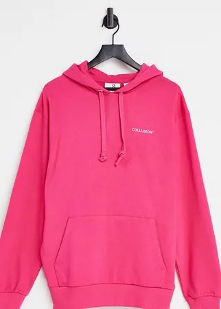 Ярко-розовый oversized-худи с логотипом COLLUSION Unisex-Розовый цвет