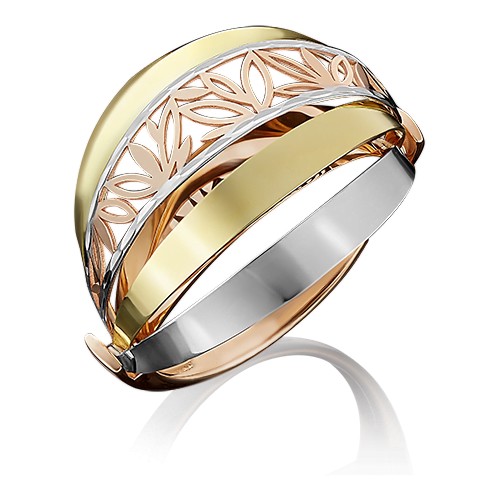 PLATINA jewelry Золотое кольцо без камней 01-4782-00-000-1140-48, размер 20,5
