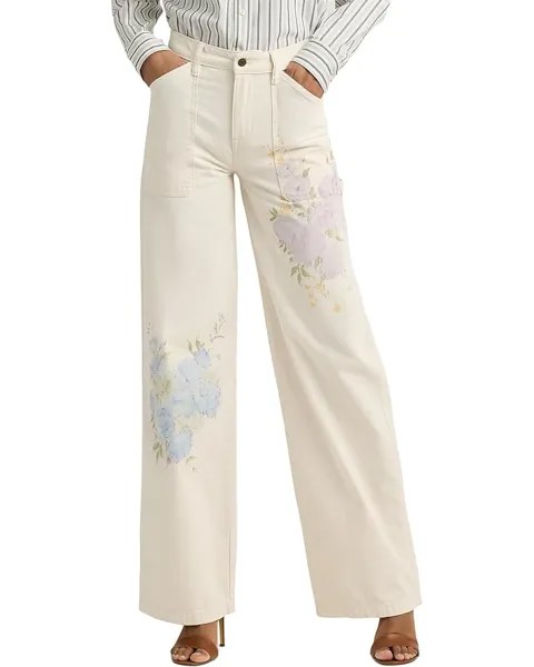 Джинсы LAUREN Ralph Lauren Floral High-Rise Wide-Leg in Mascarpone Cream Wash, цвет Mascarpone Cream Wash