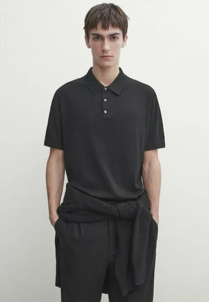 Рубашка-поло Massimo Dutti, цвет black