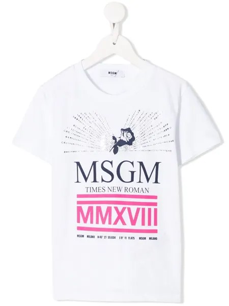 Msgm Kids футболка с логотипом