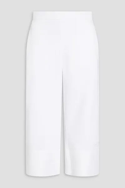 Укороченные спортивные брюки из хлопка и флиса Stella Mccartney, белый