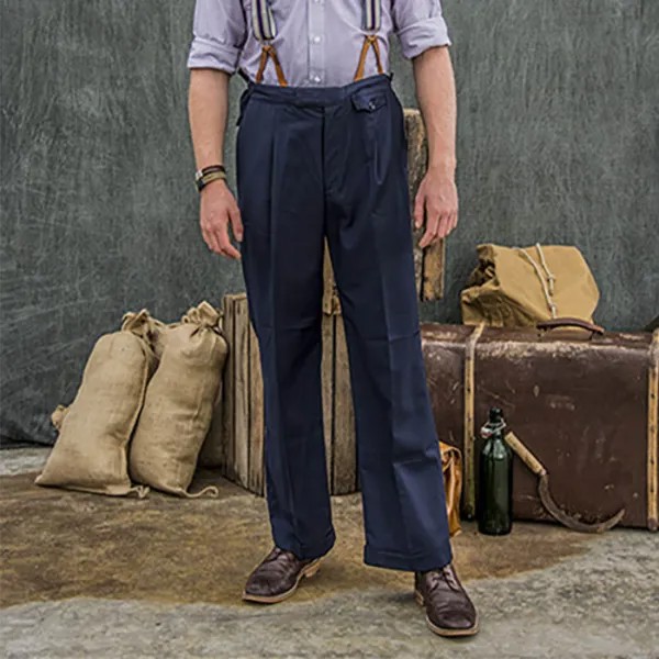 Мужские подтяжки 1940-х годов винтажные фермерские рабочие брюки с рыбьим хвостом на спине брюки