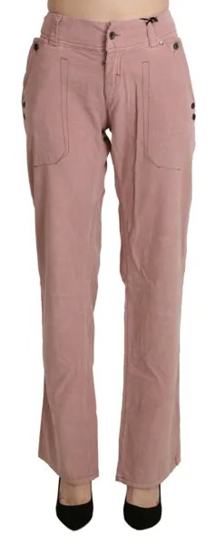 Брюки ERMANNO SCERVINO Хлопковые розовые прямые брюки с высокой талией IT44/US10/L $600