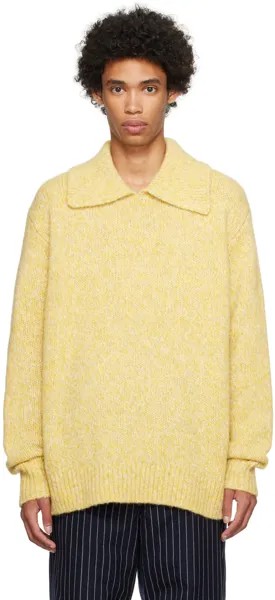Желтая рубашка-поло с раздвинутым воротником Dries Van Noten