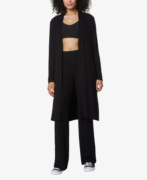 Женский свитер в рубчик Duster с длинными рукавами Marc New York, черный