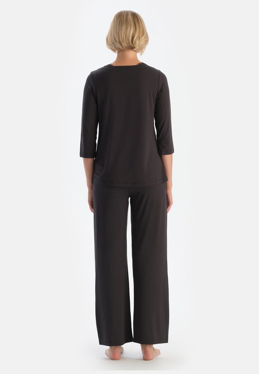 Пижама LONG SLEEVE BOAT NECK REGULAR SET DAGI, антрацит