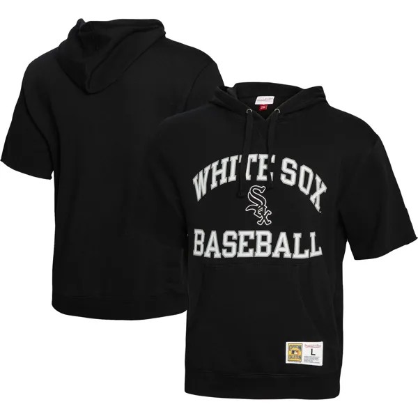 Мужской пуловер из флиса с короткими рукавами Mitchell & Ness Black Chicago White Sox Cooperstown Collection