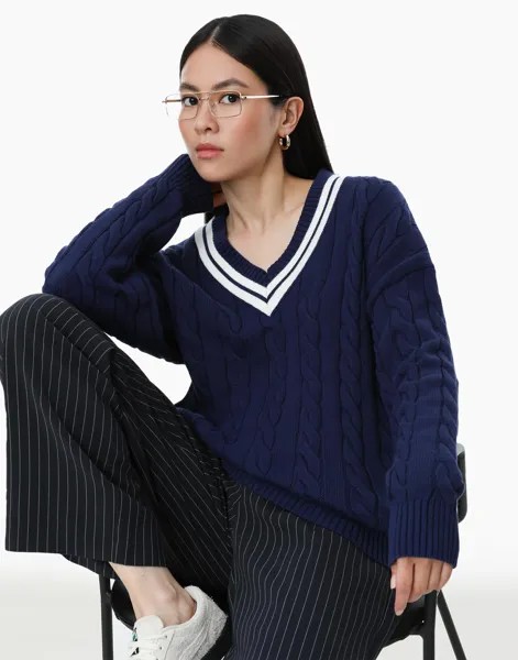 Пуловер женский Gloria Jeans GSW005577 синий S-M/164