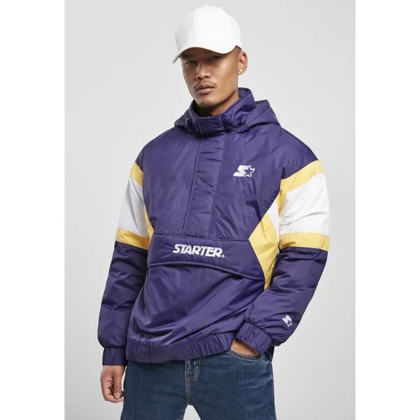 Куртка Urban Classics Starter Color Block 1/2 Zip Retro, фиолетовый