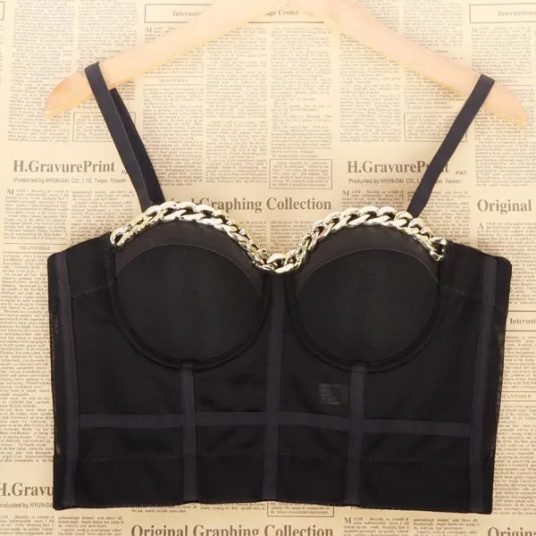 Bustier Корсет готические женщины Push Up Bra Rivets Урожай Топ Сексуальное белье Bras Bodice Party Club Wear Корсет