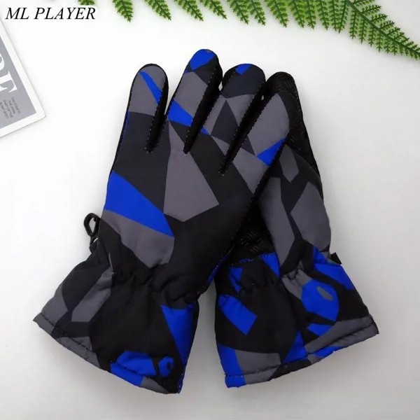 Зимние перчатки для верховой езды Мужчины от 10 до 13 лет могут носить водонепроницаемые лыжные перчатки Камуфляж Теплые студенческие перчатки