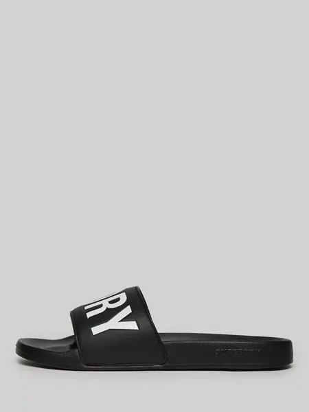 Шлепанцы Superdry Vegan Core Logo Pool, цвет black/optic/white