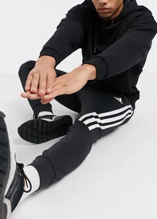Черные джоггеры с 3 полосками adidas-Черный цвет