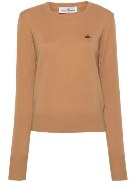 Vivienne Westwood джемпер с вышивкой Orb, нейтральный цвет
