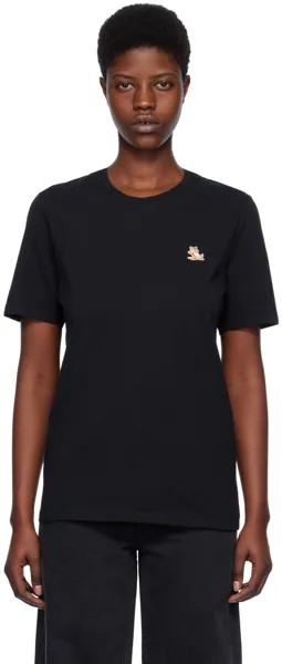 Черная футболка из лисы Чиллакс Maison Kitsune