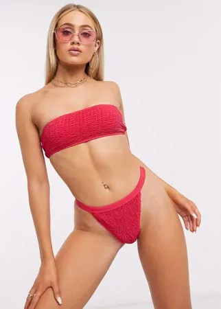 Розовые плавки бикини с высоким вырезом Missguided-Розовый