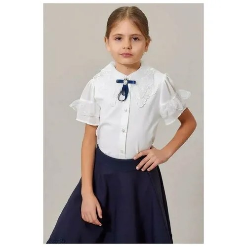 Школьная блуза Colabear, размер 130, бежевый