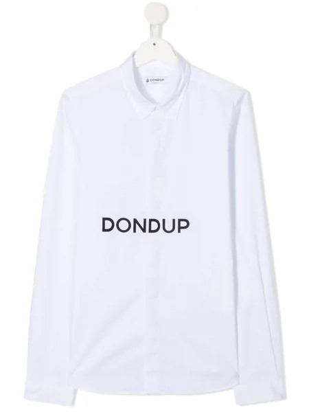 DONDUP KIDS поплиновая рубашка с логотипом