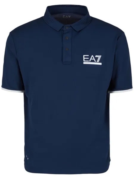 Ea7 Emporio Armani рубашка поло с логотипом, синий