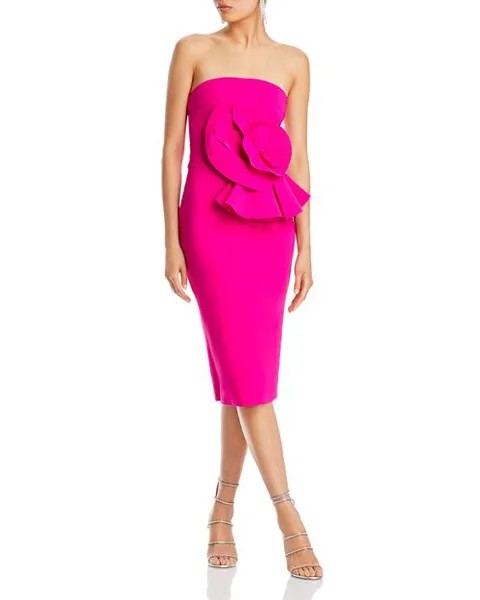 Коктейльное платье без бретелек с украшением Chiara Boni La Petite Robe, цвет Pink