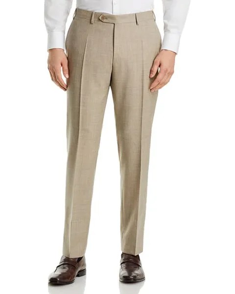 Однотонные классические брюки узкого кроя Capri M&;eacute;lange Canali, цвет Tan/Beige
