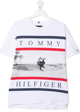 Tommy Hilfiger Junior футболка с принтом и логотипом