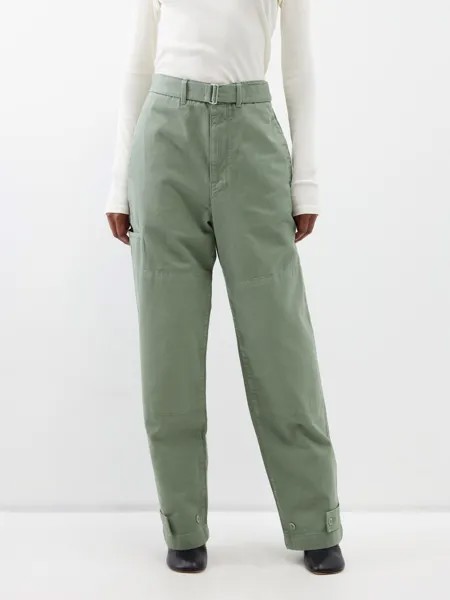Зауженные джинсы-карго в стиле милитари Lemaire, зеленый