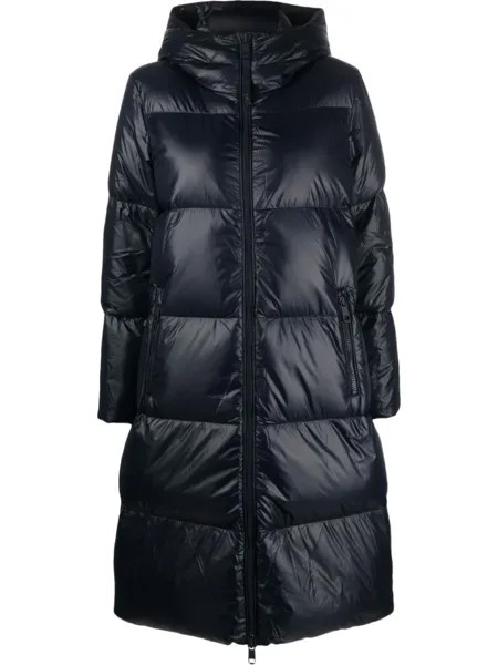 Tommy Hilfiger пуховик с капюшоном и вышитым логотипом, синий