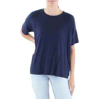 Женская темно-синяя футболка с круглым вырезом Eileen Fisher Top XS BHFO 4019