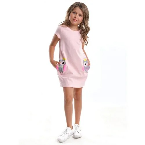 Платье Mini Maxi, хлопок, трикотаж, размер 122, розовый