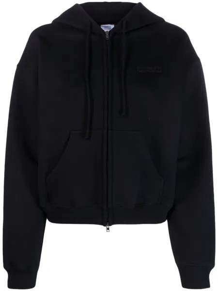 VETEMENTS худи на молнии с логотипом, черный