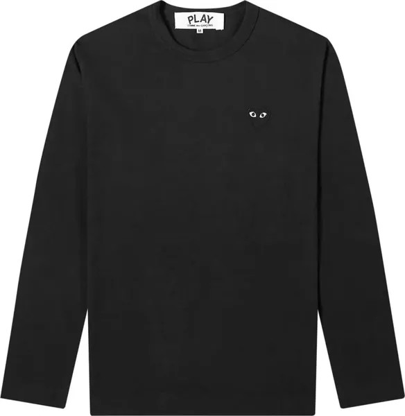 Футболка Comme des Garçons PLAY Long Sleeve T-Shirt 'Black', черный