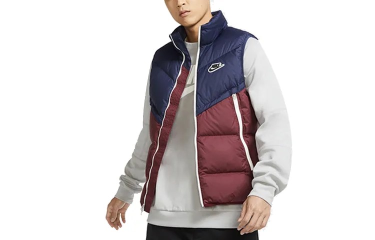 Мужская спортивная одежда с пуховым наполнителем Windrunner Shield Down Vest Nike, синий/красный