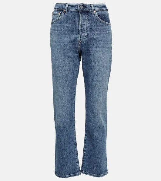 Прямые американские джинсы средней посадки AG JEANS, синий