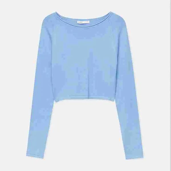 Джемпер Pull&Bear Cropped, голубой