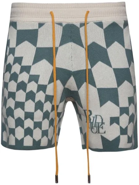 RHUDE шорты Racing с монограммой, нейтральный цвет