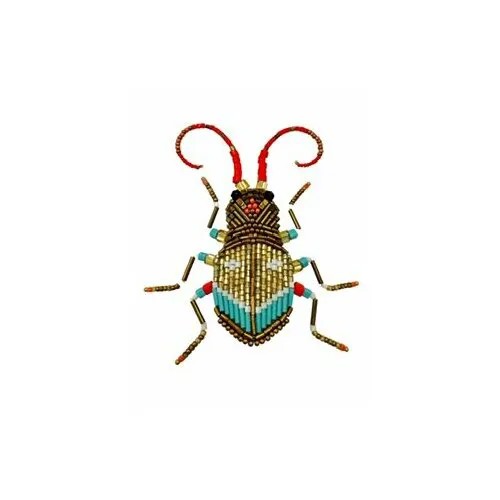 Брошь Королевство Птички & Бабочки, золотой, горчичный