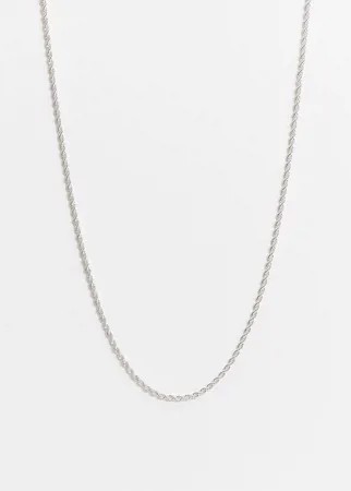 Серебристое витое ожерелье-цепочка Chained & Able-Серебристый
