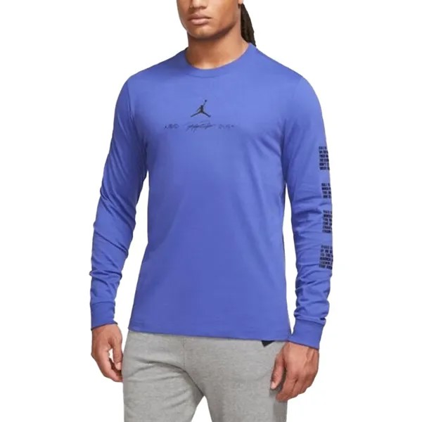 Лонгслив Nike Jordan Sports Men's Crew Neck, фиолетовый/черный