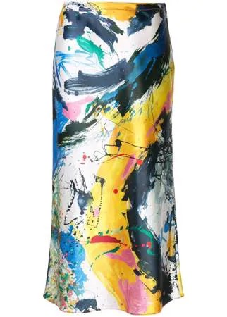 Sies Marjan атласная юбка с эффектом разбрызганной краски