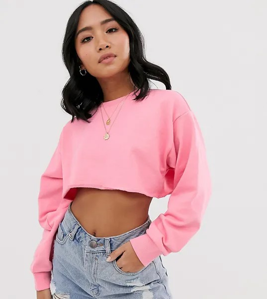Розовый укороченный свитшот ASOS DESIGN Petite