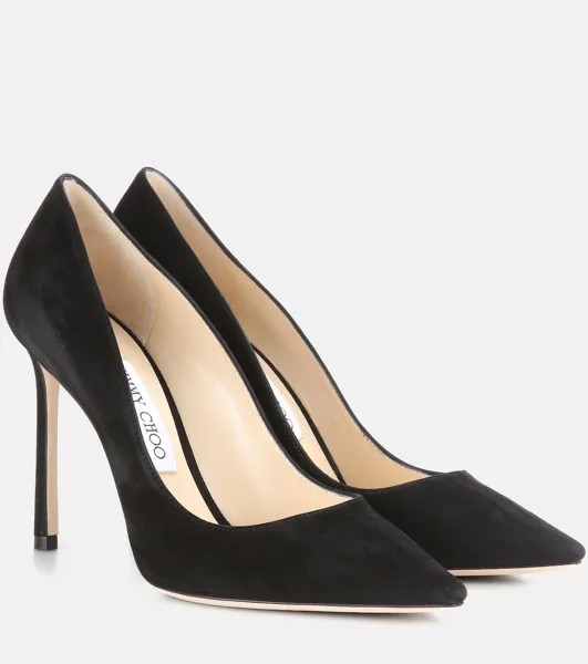 Замшевые туфли Romy 100 Jimmy Choo, черный