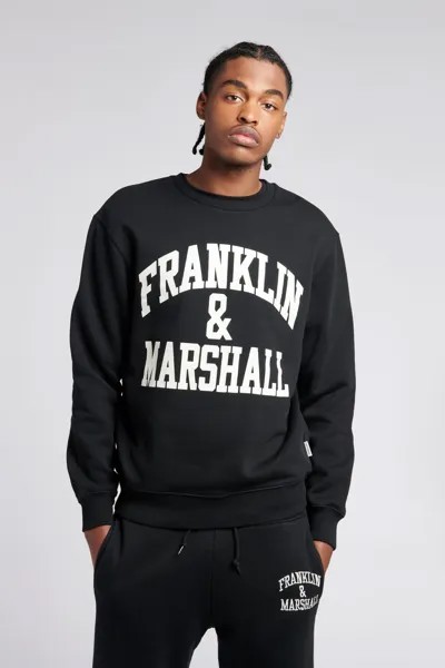 Мужская толстовка с круглым вырезом черная Arch Letter BB Franklin & Marshall, черный