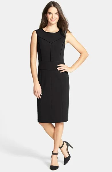 Marc New York by Andrew Marc NWT ЧЕРНОЕ платье-футляр из смешанной техники, размер 8,10