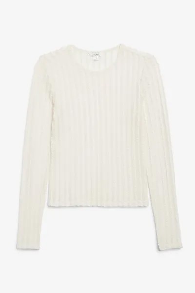 Лонгслив женский Monki 1083191007 белый M (доставка из-за рубежа)