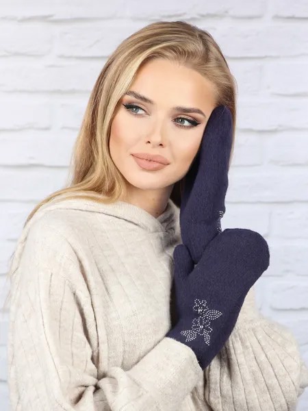 Варежки женские Pretty Mania ZW591 темно-синие/серые